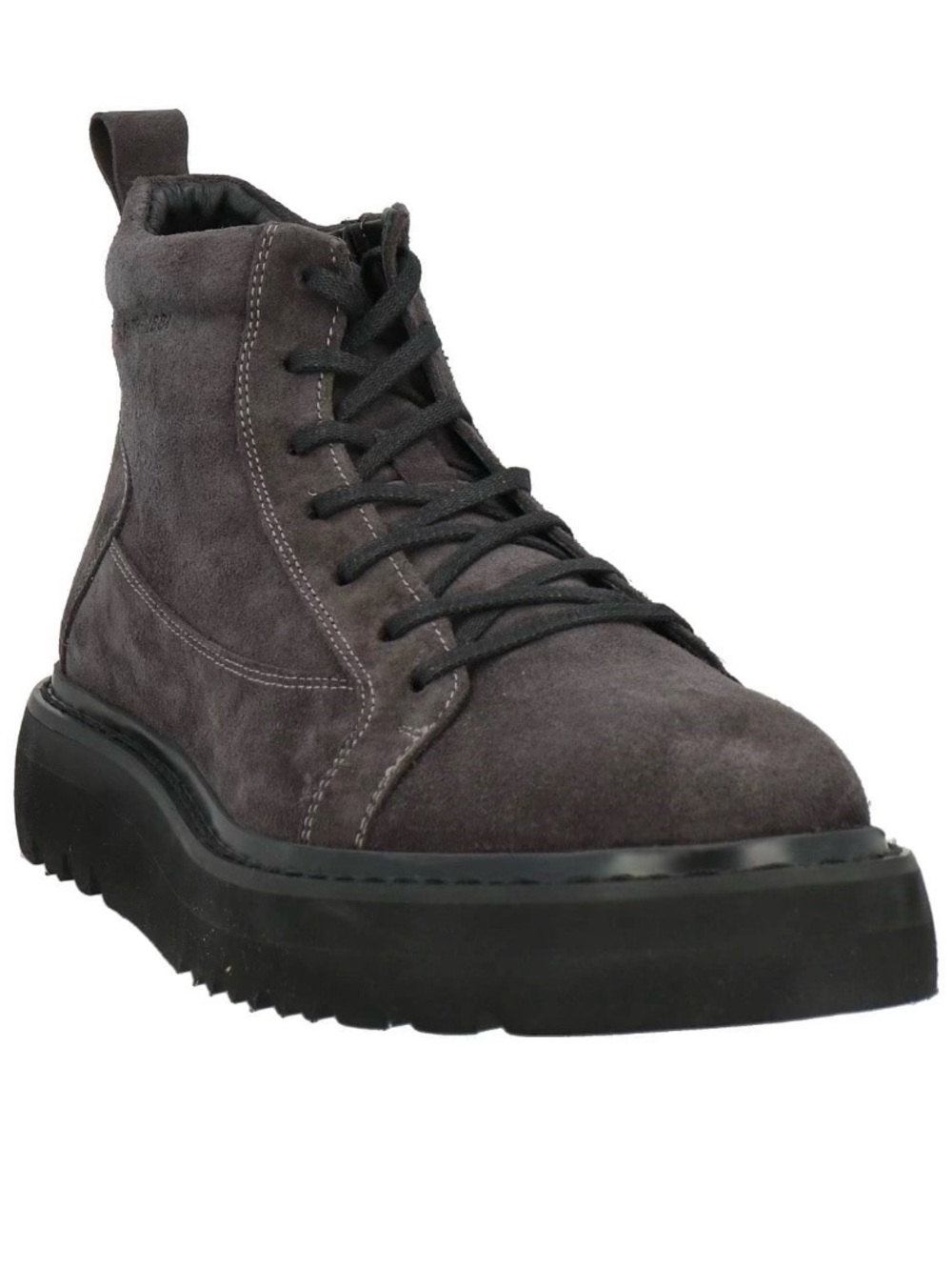 Cerruti 1881 Men's Suede Side-Zip Ankle Boot in Dark Gray